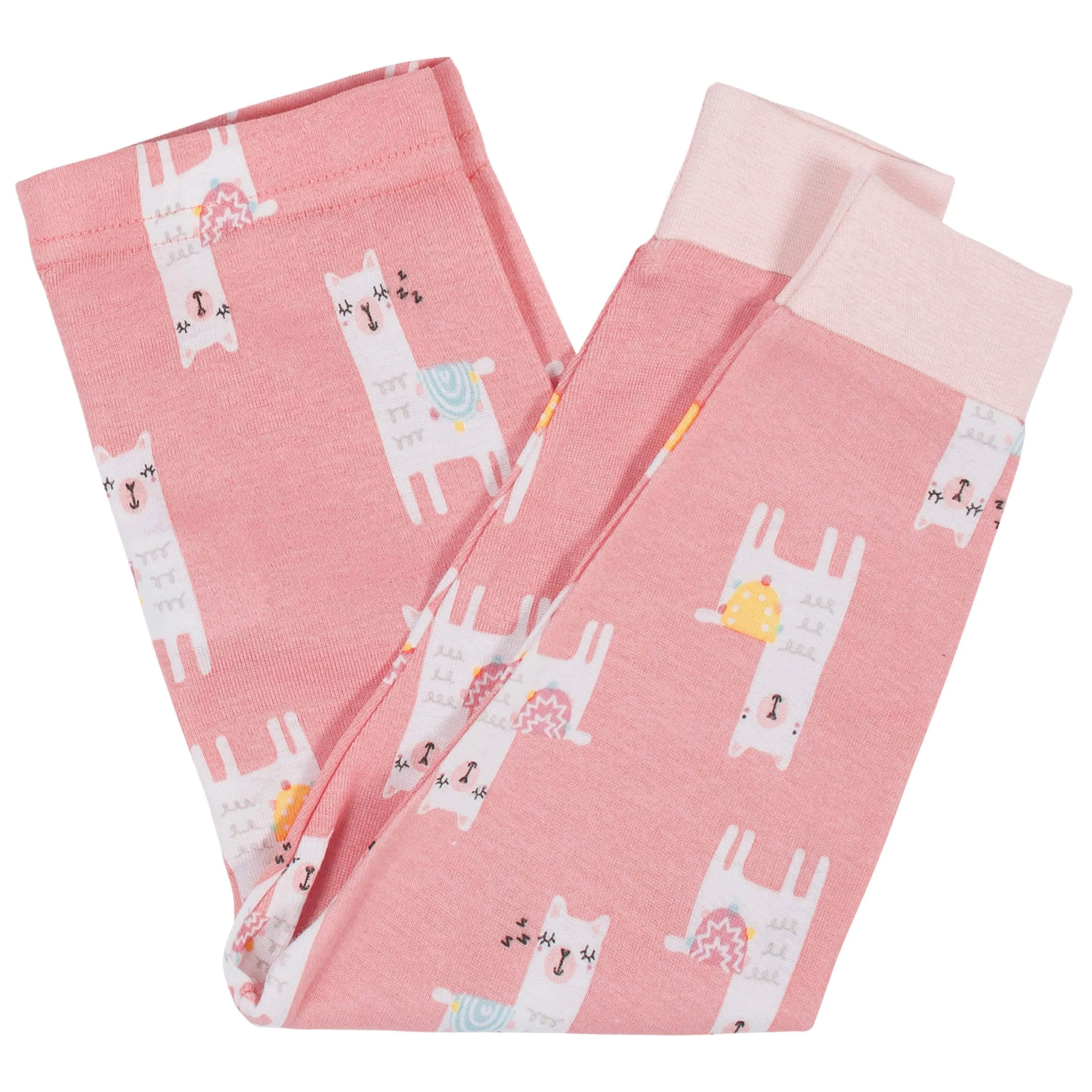 4-Piece Infant & Toddler Girls Llama Snug Fit Cotton Pajamas