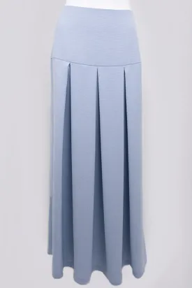 Blue Maxi skirt with Yoke & Box Pleats