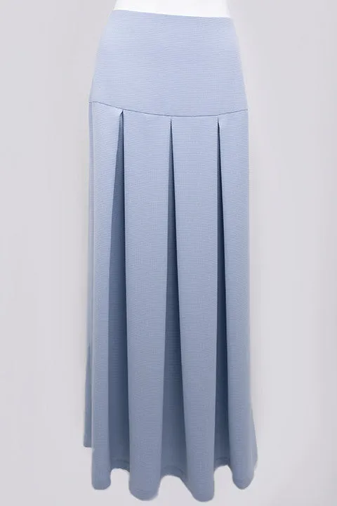 Blue Maxi skirt with Yoke & Box Pleats