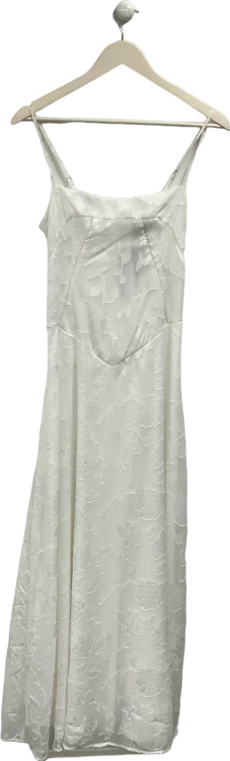 BooHoo White Lace Midi Dress UK 10