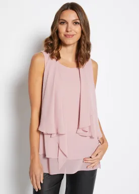 Cape multi wear chiffon blouse in Dusty Pink