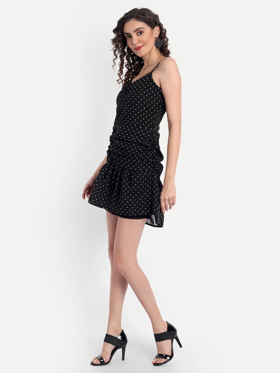 Clara Black  polka dot dress