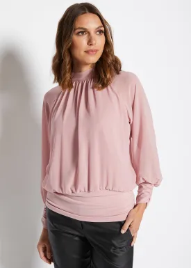 Crawley chiffon billow blouse in Dusty Pink