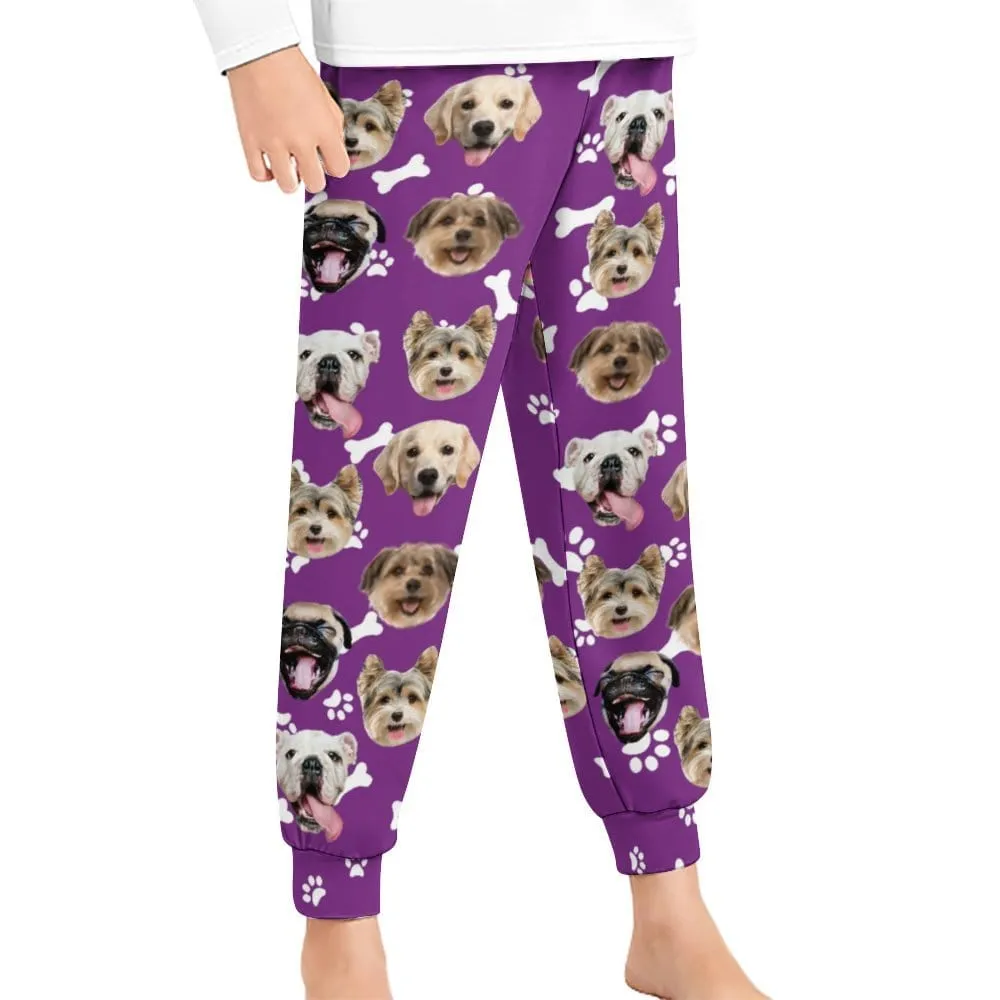 Custom Dog Face Kid's Long Pajama Pants Best Gifts for Children