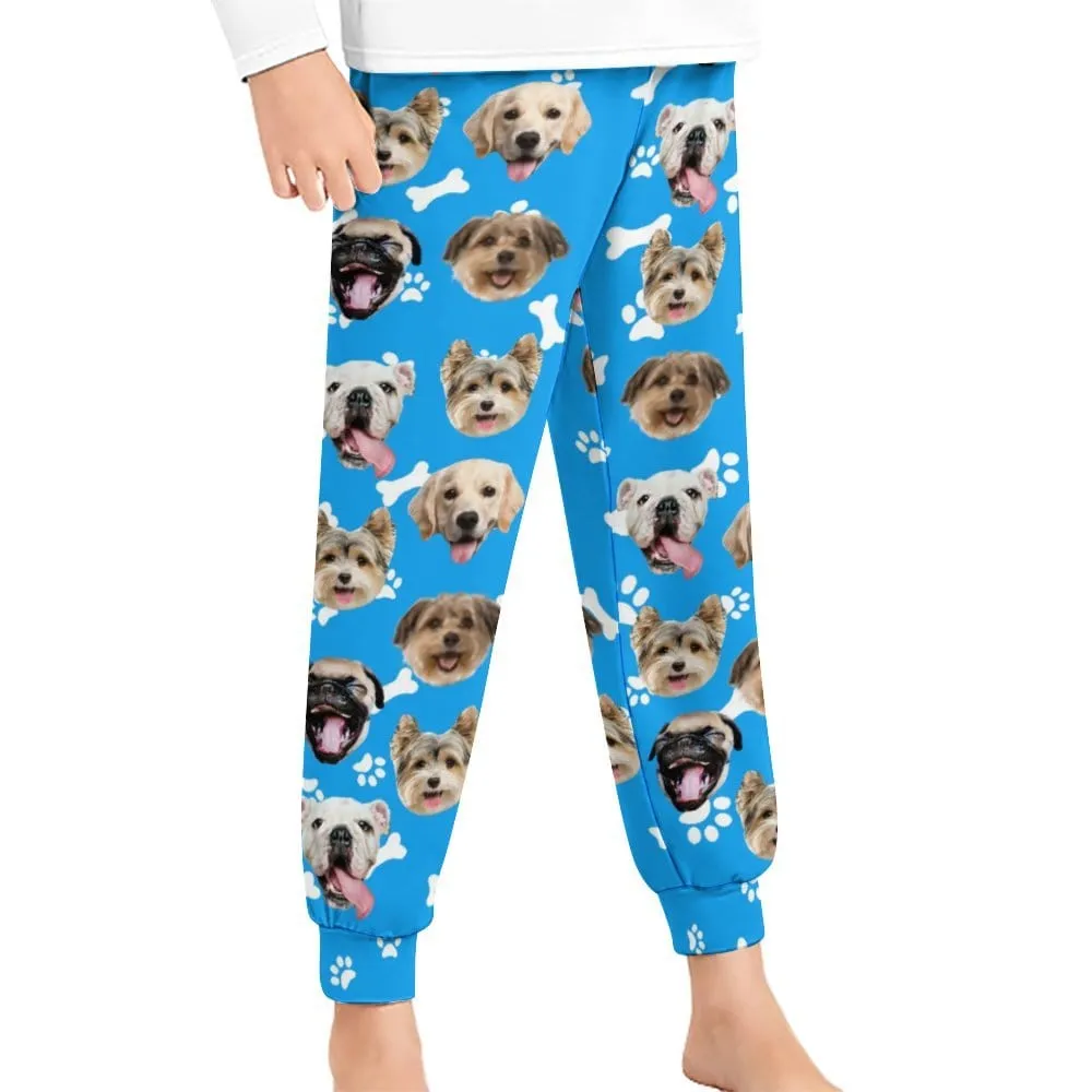 Custom Dog Face Kid's Long Pajama Pants Best Gifts for Children