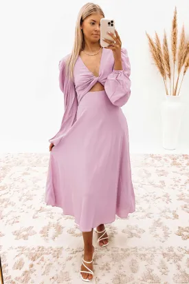 Emily Twist Midi Dress Lilac