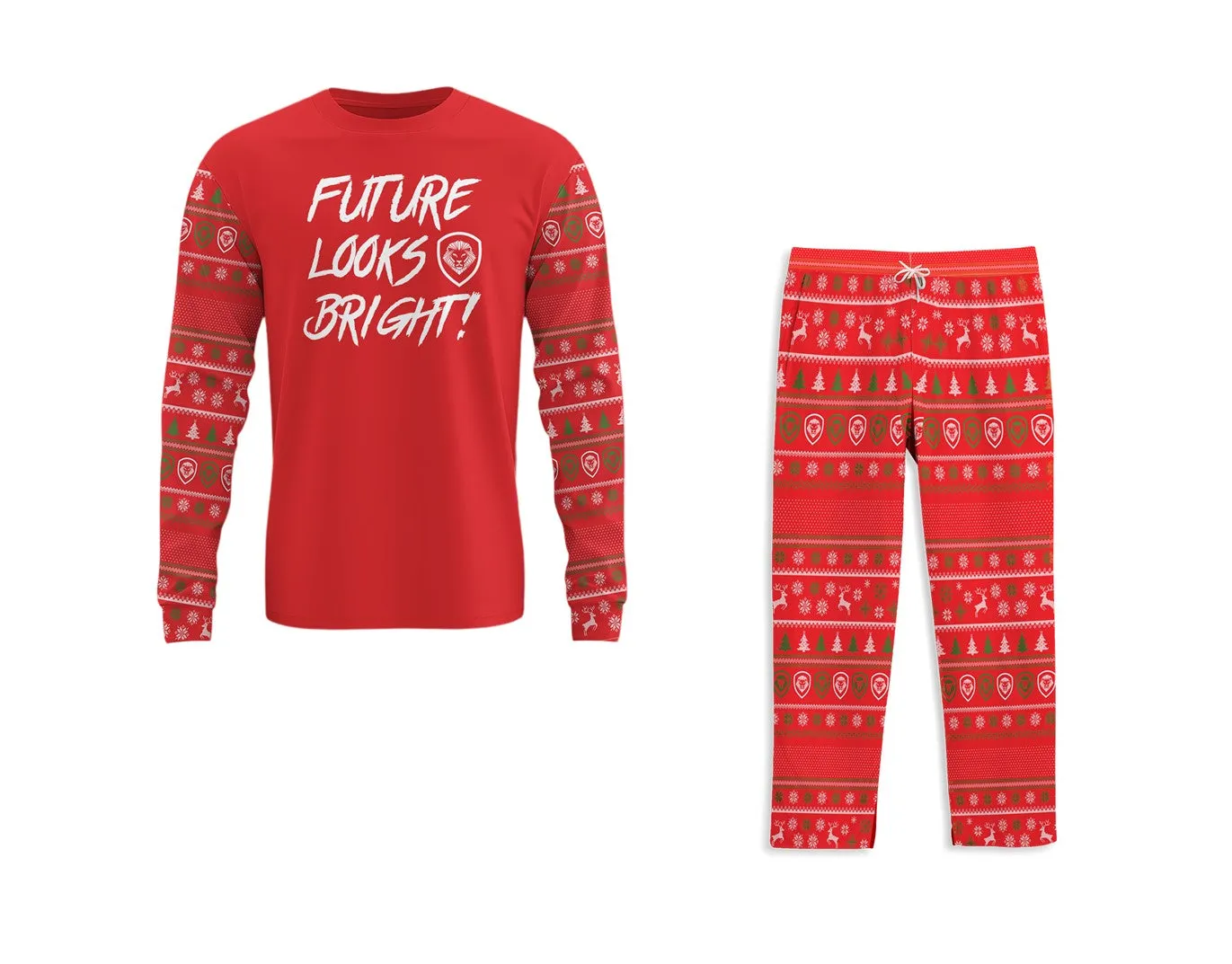 Future Looks Bright Men's Christmas Pajamas Top & Bottom Set