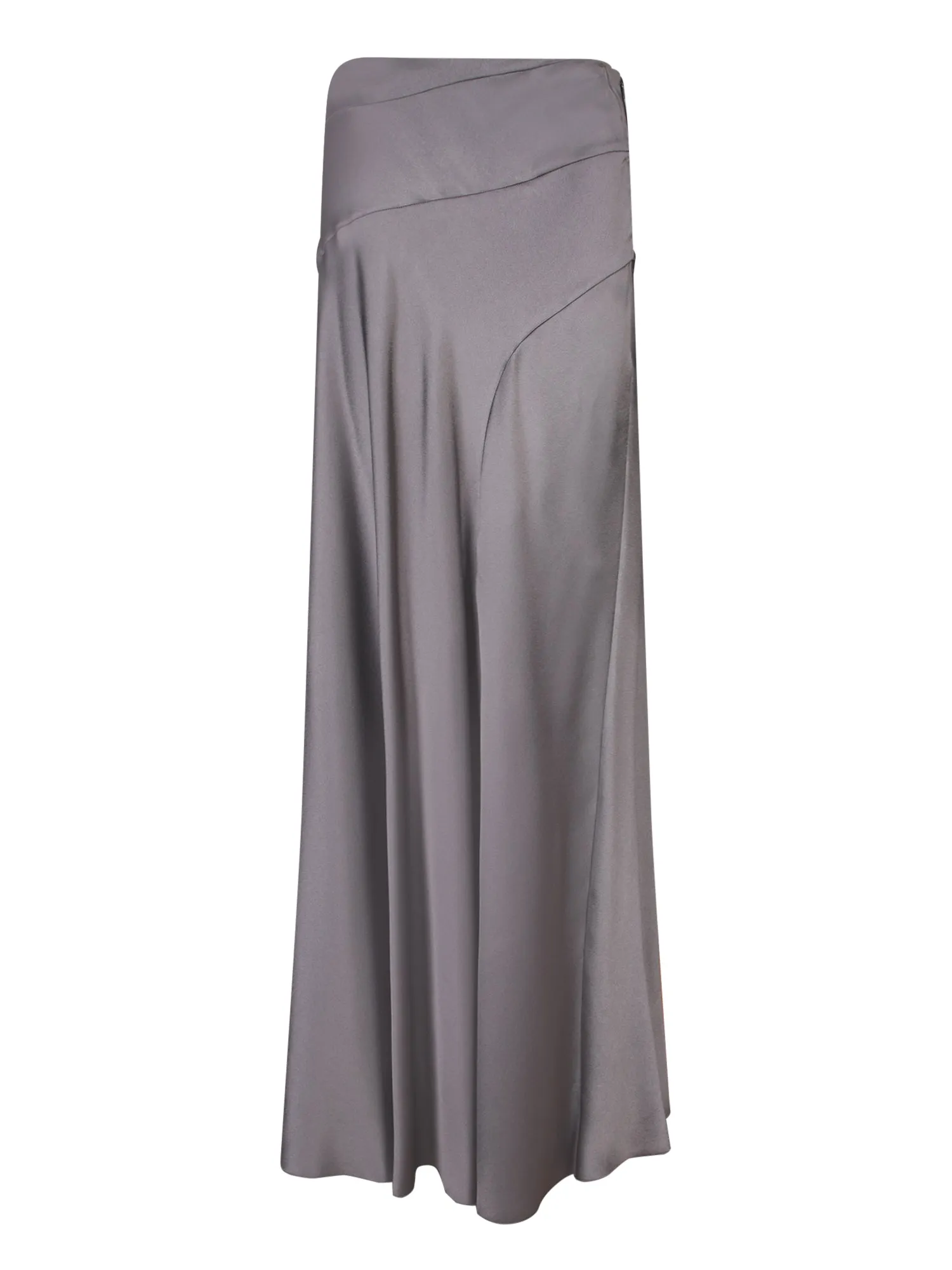 Grey Satin Long Skirt