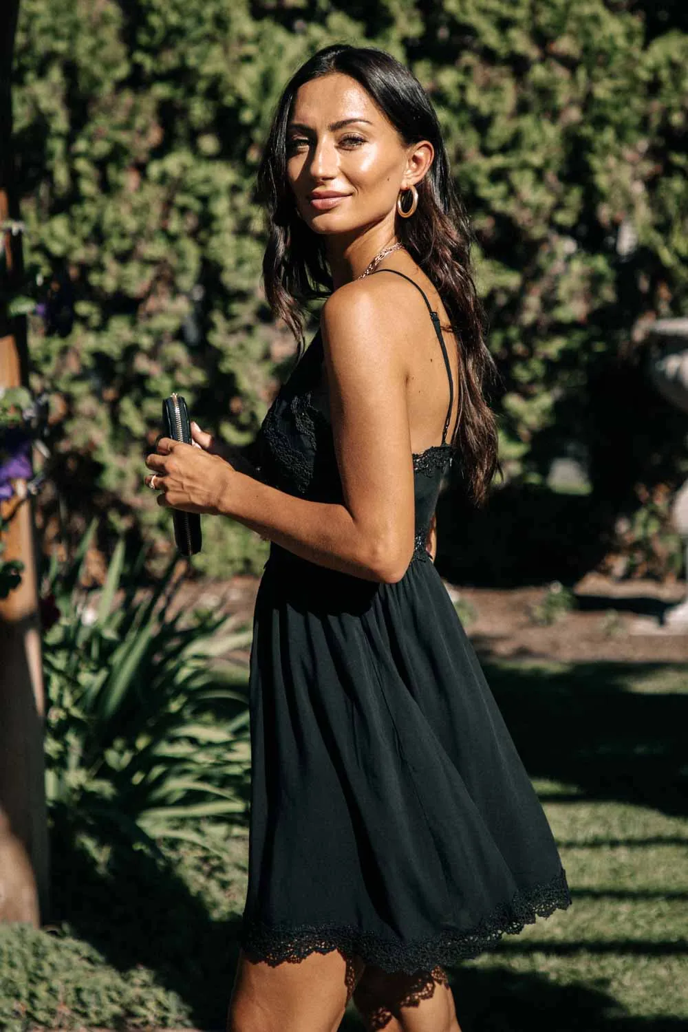 Hailey Lace Halter Dress in Black - FINAL SALE