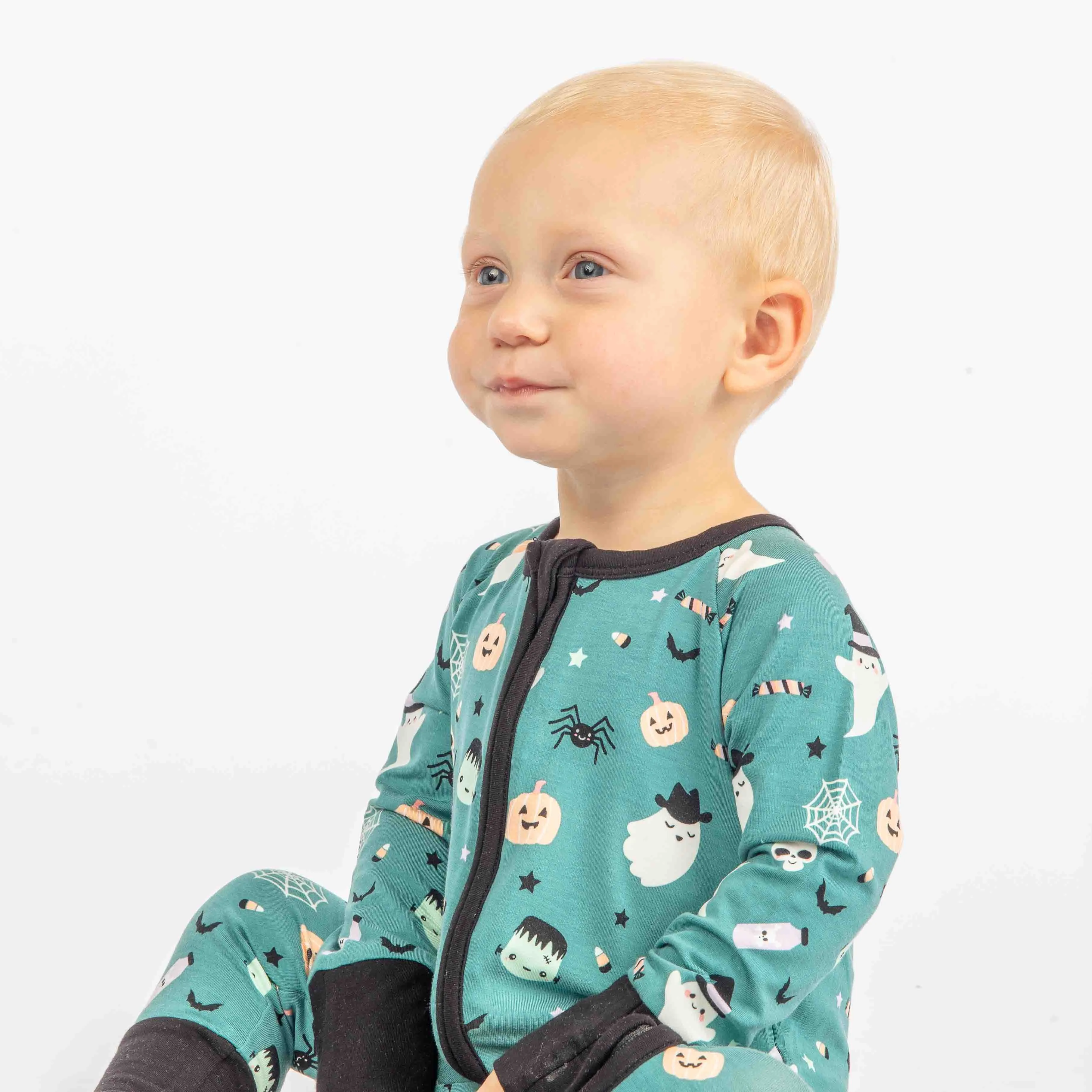 Halloween Boo Crew Ghosts Glow in the Dark Baby Pajamas Bamboo Convertible Sleeper: 18-24M