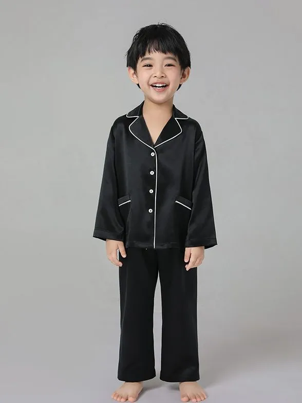 Kids Silk Pajamas Set Boys And Girls Silk Pajamas Set