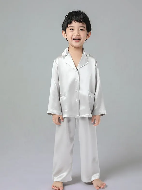 Kids Silk Pajamas Set Boys And Girls Silk Pajamas Set