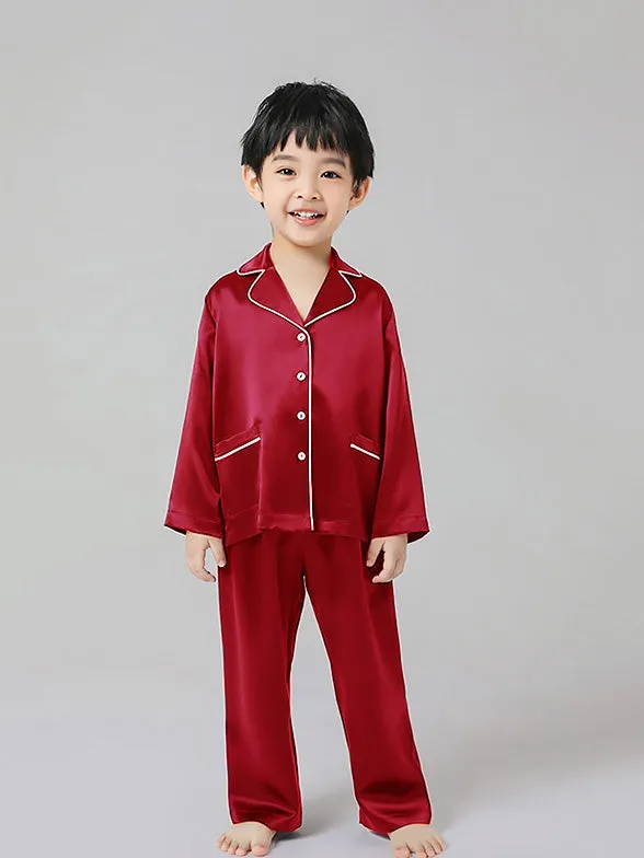 Kids Silk Pajamas Set Boys And Girls Silk Pajamas Set