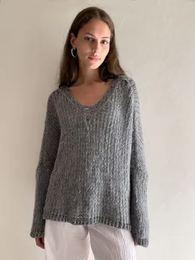 LULA V NECK SWEATER WITH LUREX TRIM