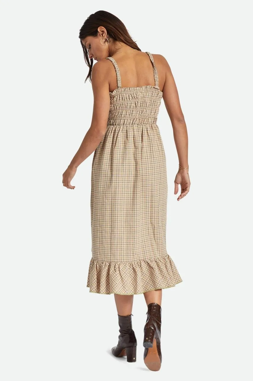 Malta Seersucker Midi Dress - Sand