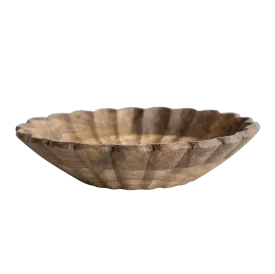 Mango Wood Scalloped Bowl