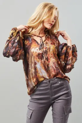 Marble Chiffon Raglan Top