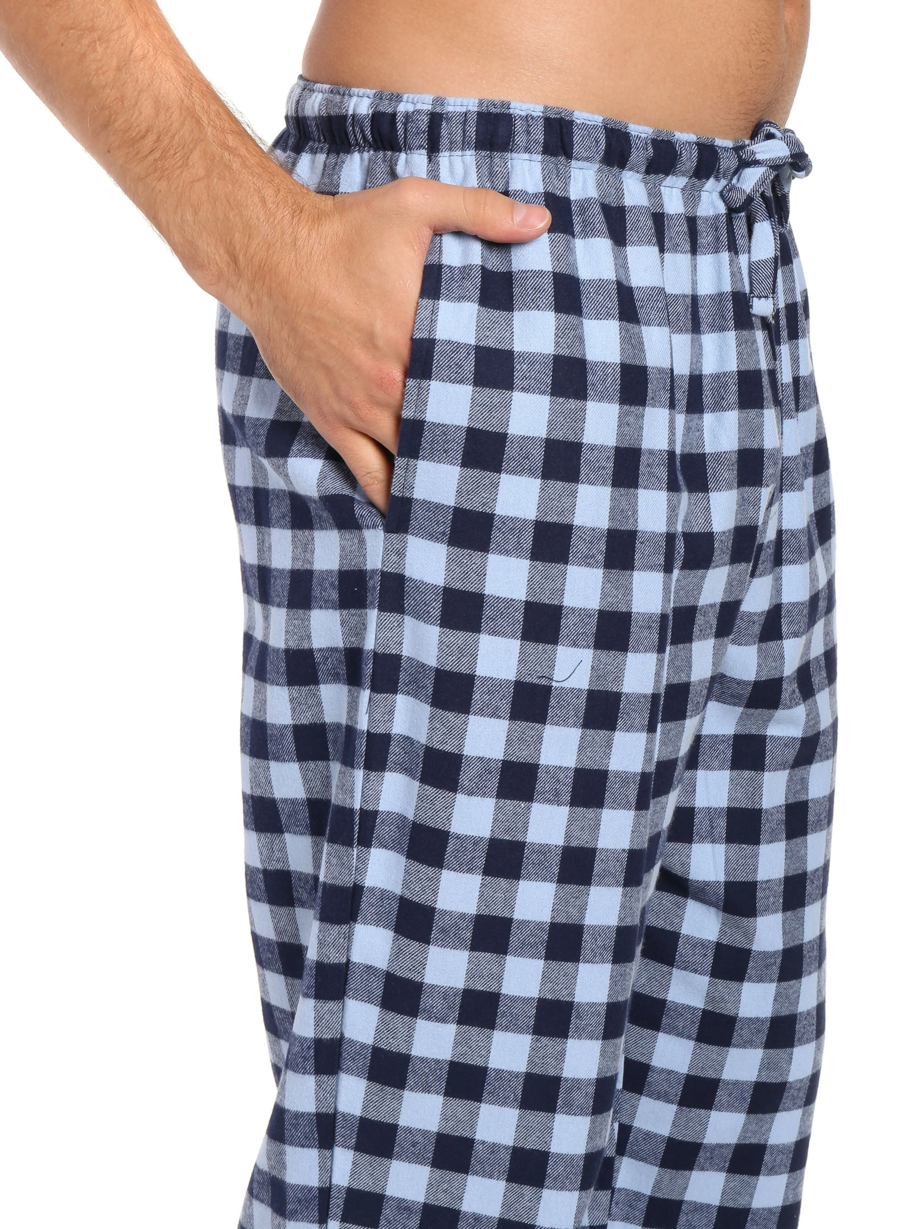 Mens Gingham 100% Cotton Flannel Lounge Pants