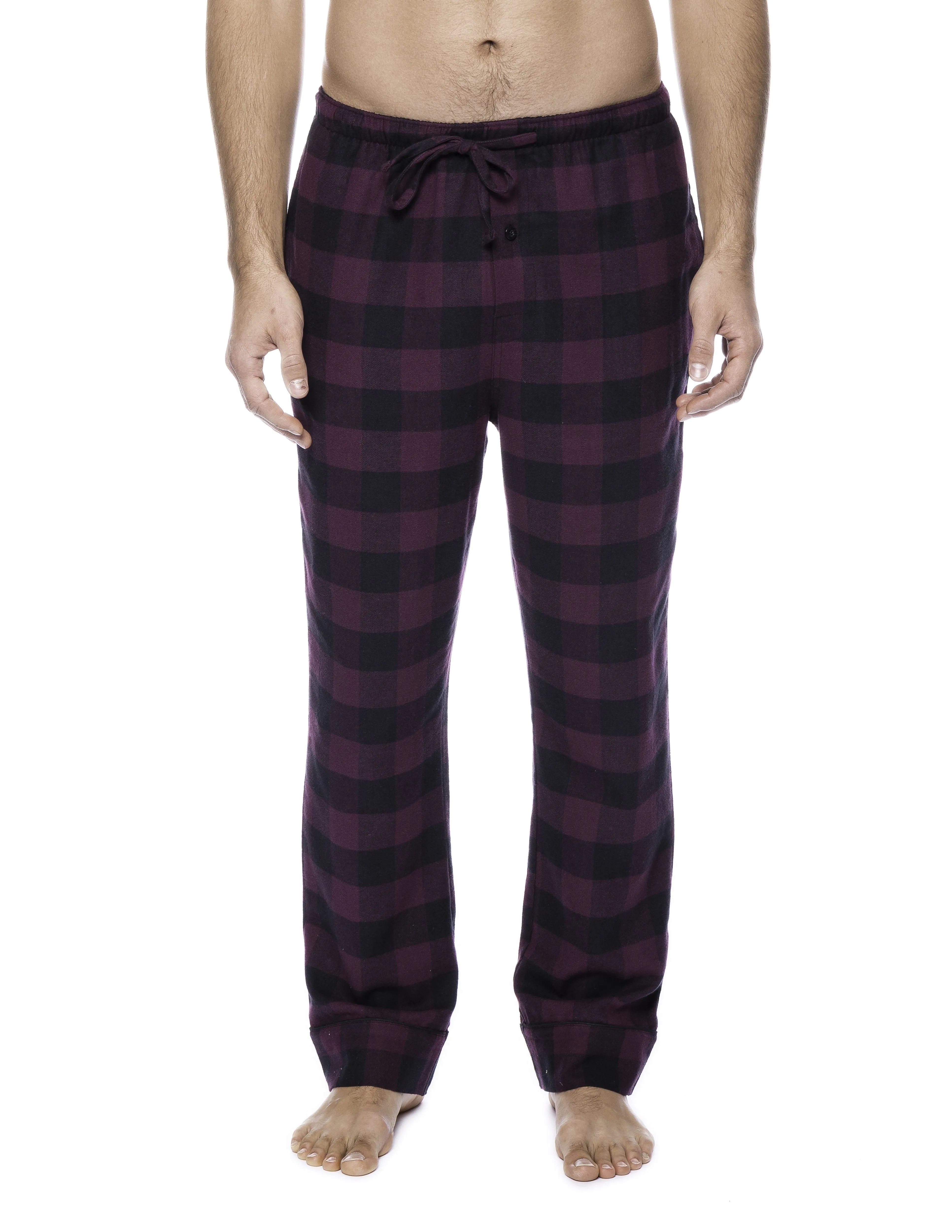 Mens Gingham 100% Cotton Flannel Lounge Pants