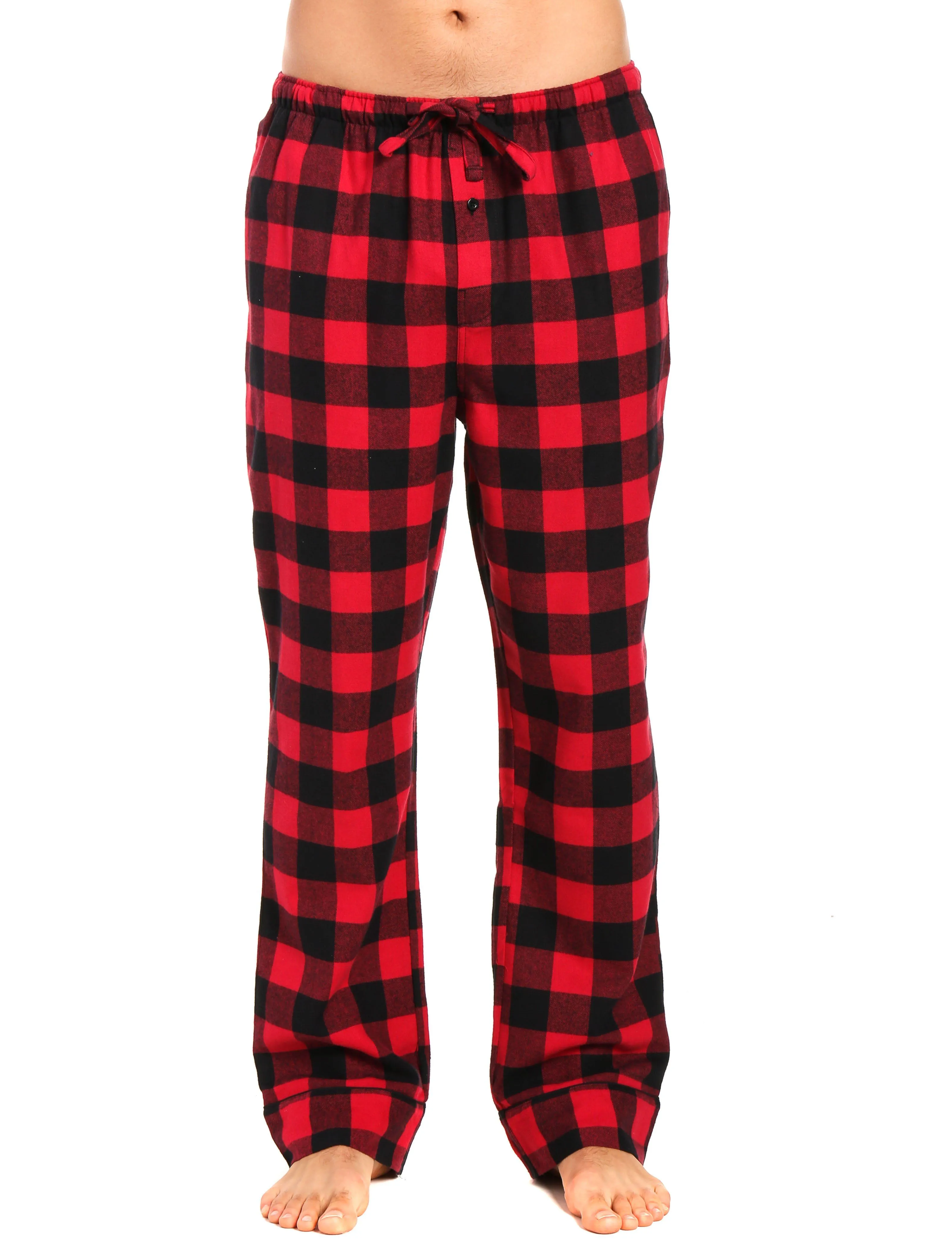 Mens Gingham 100% Cotton Flannel Lounge Pants