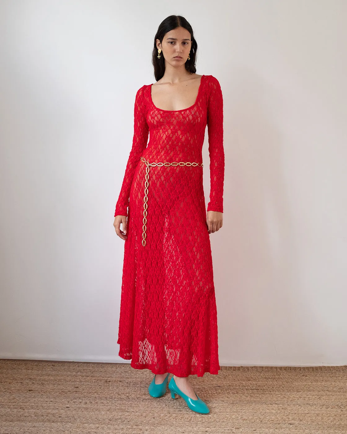 Mila Dress Lace Red