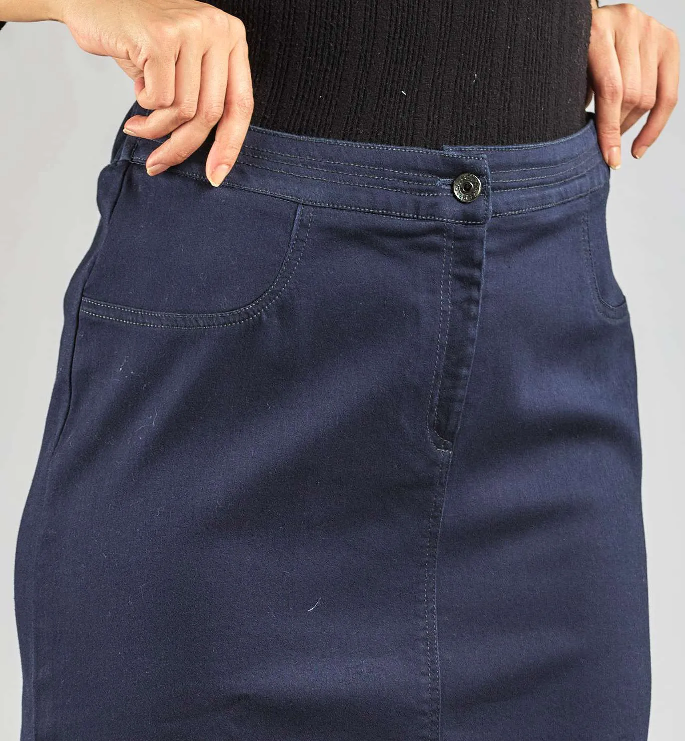 Navy Premium Cotton A-LINE SKIRT