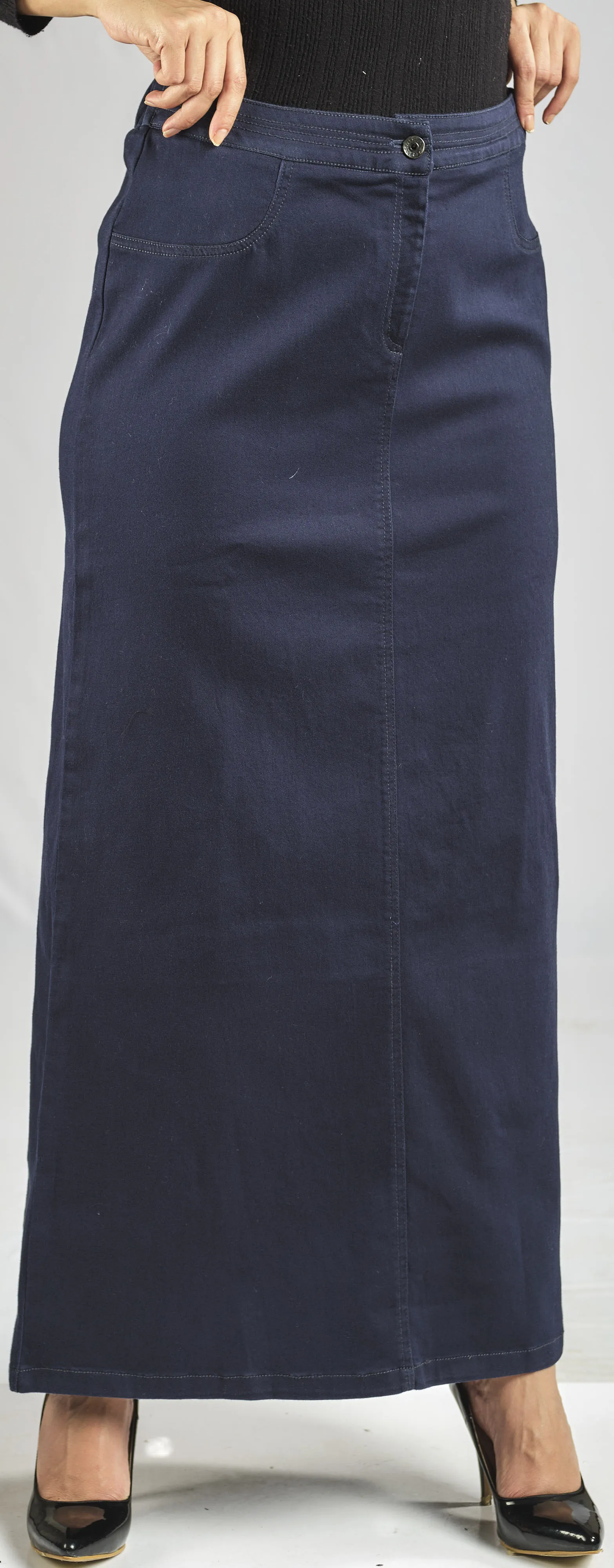 Navy Premium Cotton A-LINE SKIRT