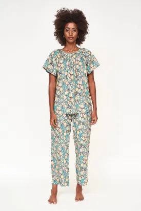 Pajama Pant Set in Onyx Bloom