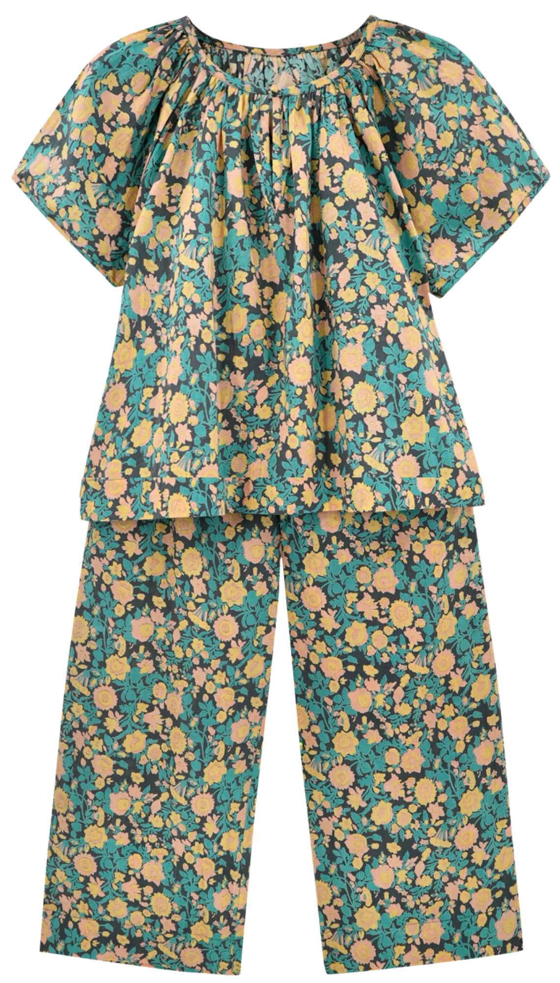 Pajama Pant Set in Onyx Bloom