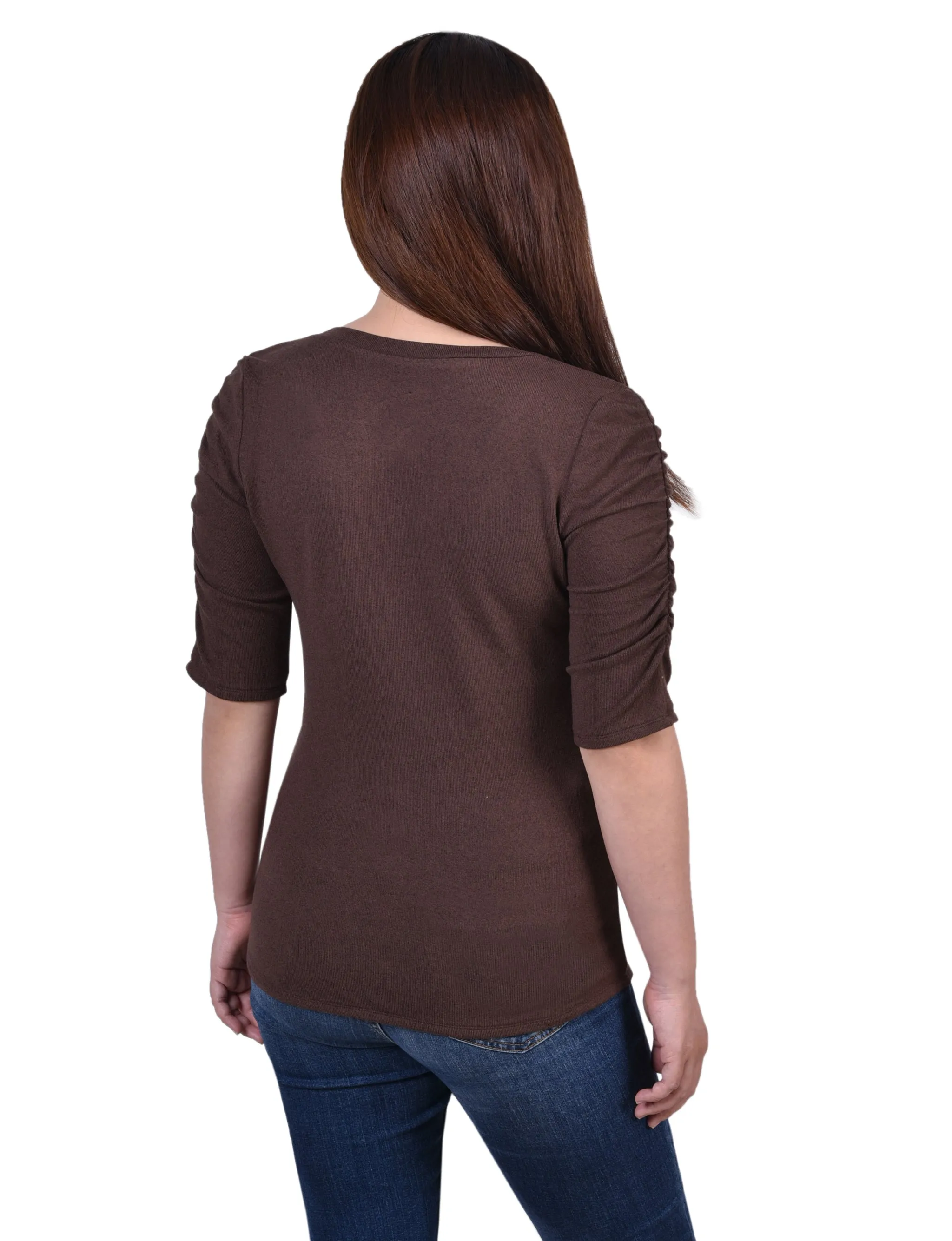 Petite Rouched Sleeve Top