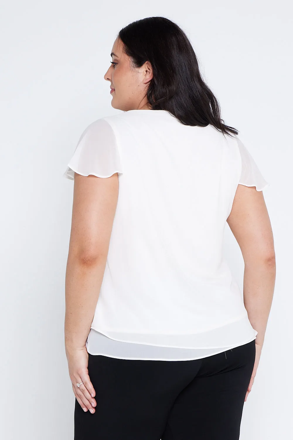 Phoebe Chiffon Top - Ivory