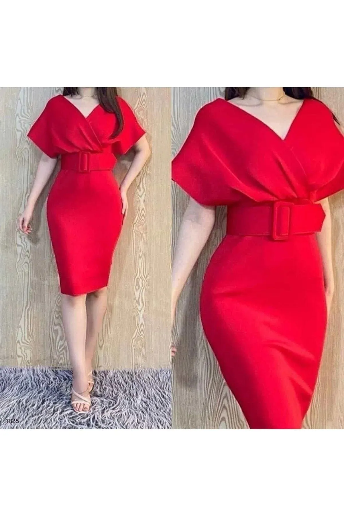 Prom Dress, Open Half Shoulder Dress, Midi Dress, Birthday Dress Women,  Wedding Dress ,Black-Red Dress, Minimal Clothes, Sexy  Dress