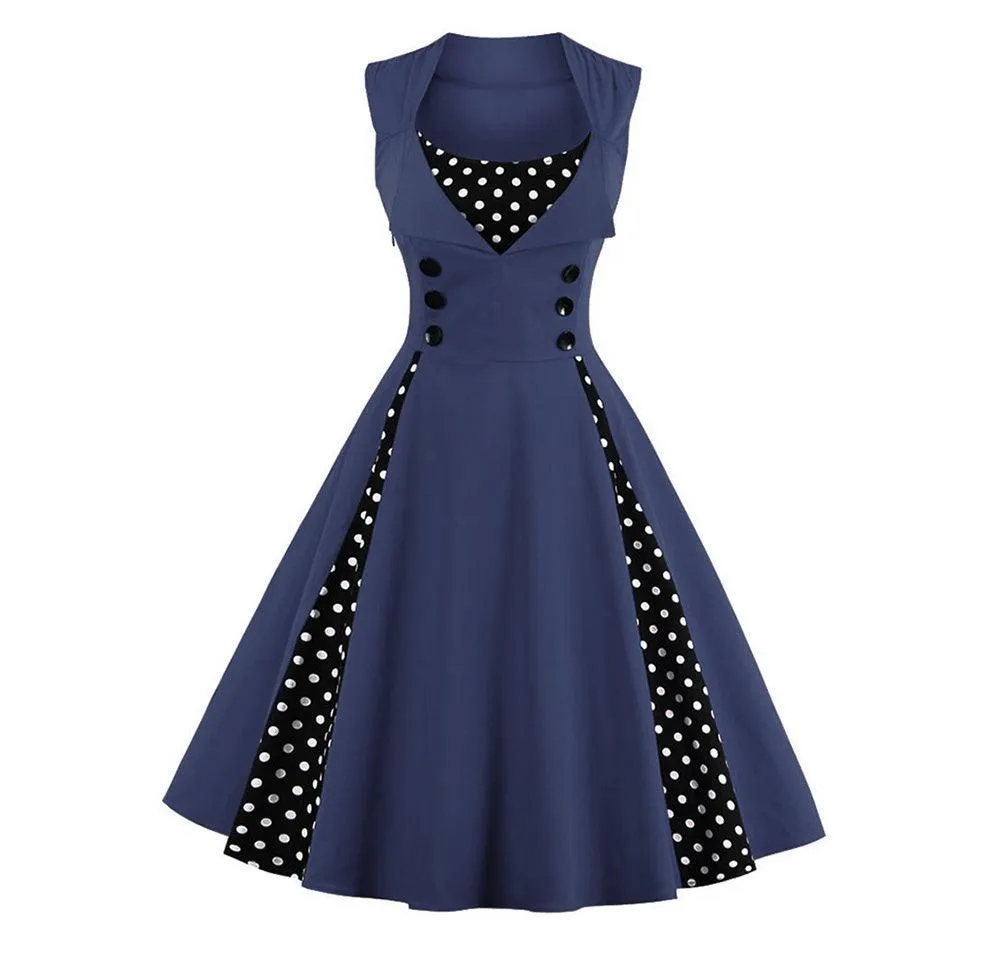 RETRO  POLKA DOT A-LINE DRESS