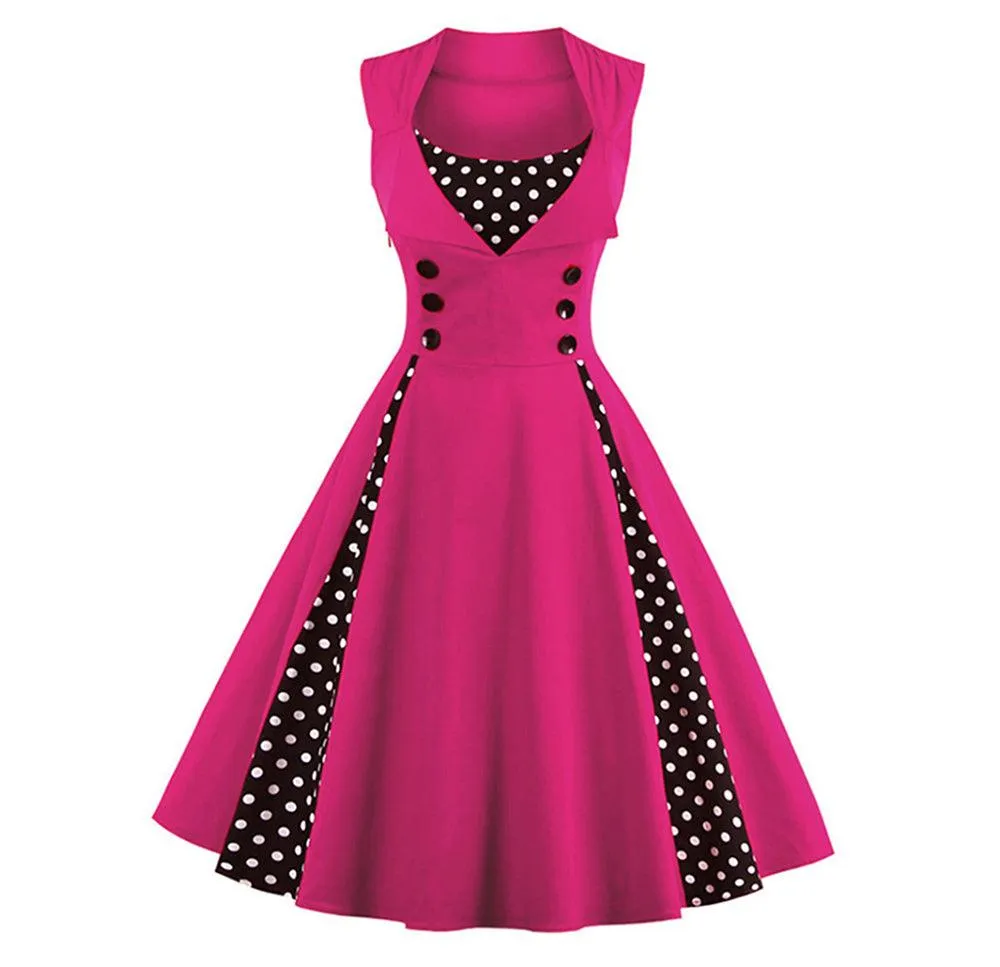 RETRO  POLKA DOT A-LINE DRESS