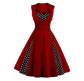 RETRO  POLKA DOT A-LINE DRESS