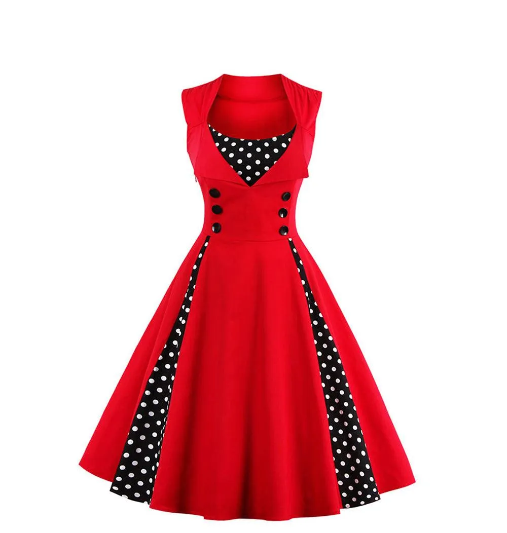 RETRO  POLKA DOT A-LINE DRESS