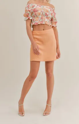 Sage The Label Jess Mini Skirt in Apricot