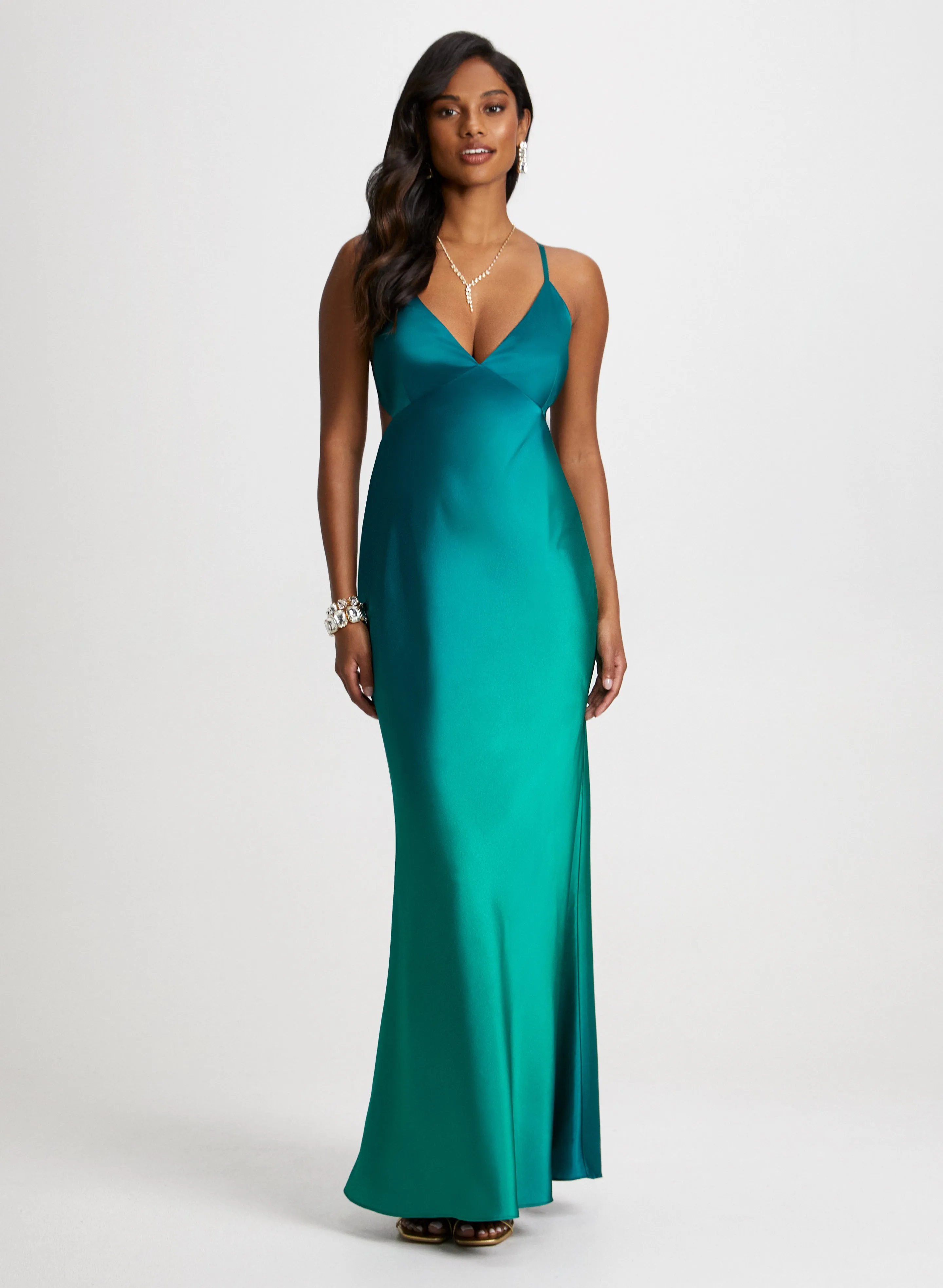 Satin Slip Ombre Gown