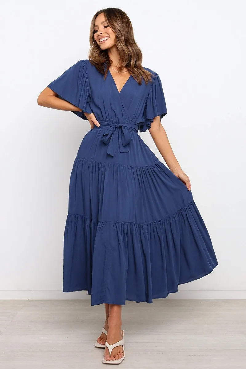 Short-sleeved big skirt dress long skirt