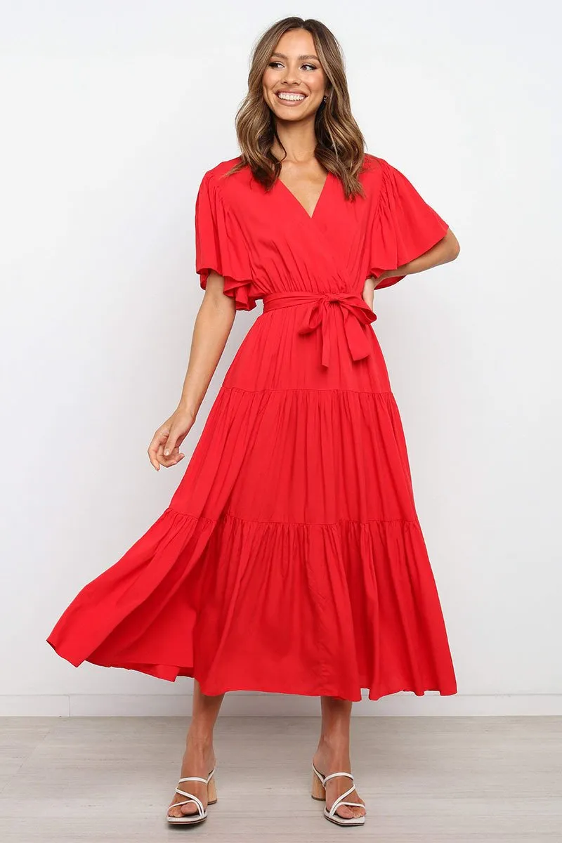 Short-sleeved big skirt dress long skirt