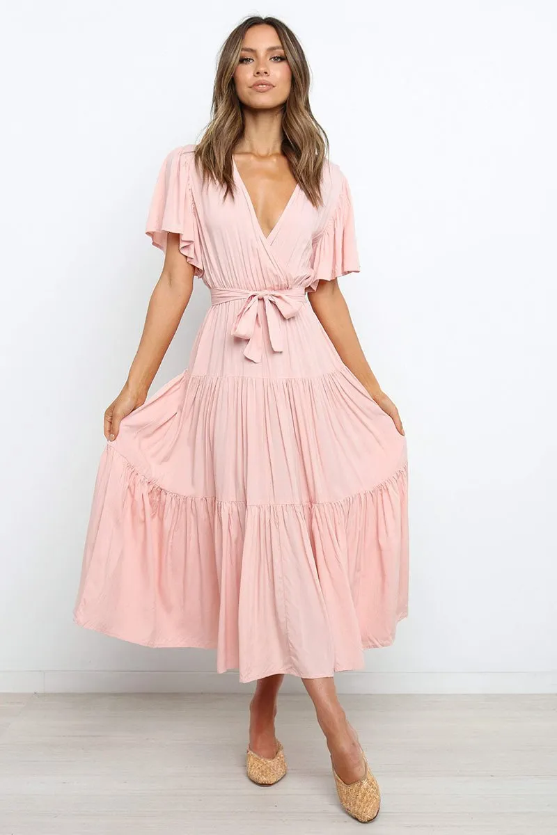 Short-sleeved big skirt dress long skirt