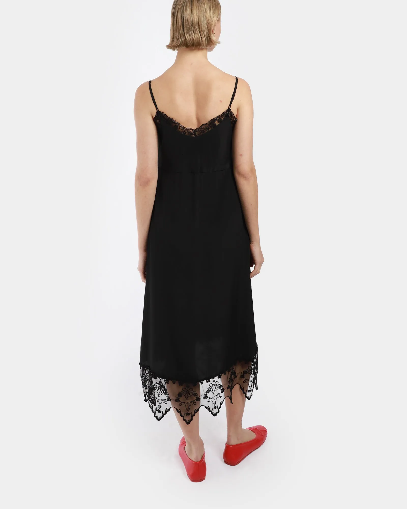 Slip Dress With Lace Trim