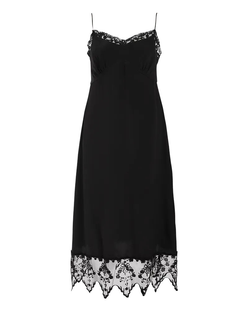 Slip Dress With Lace Trim