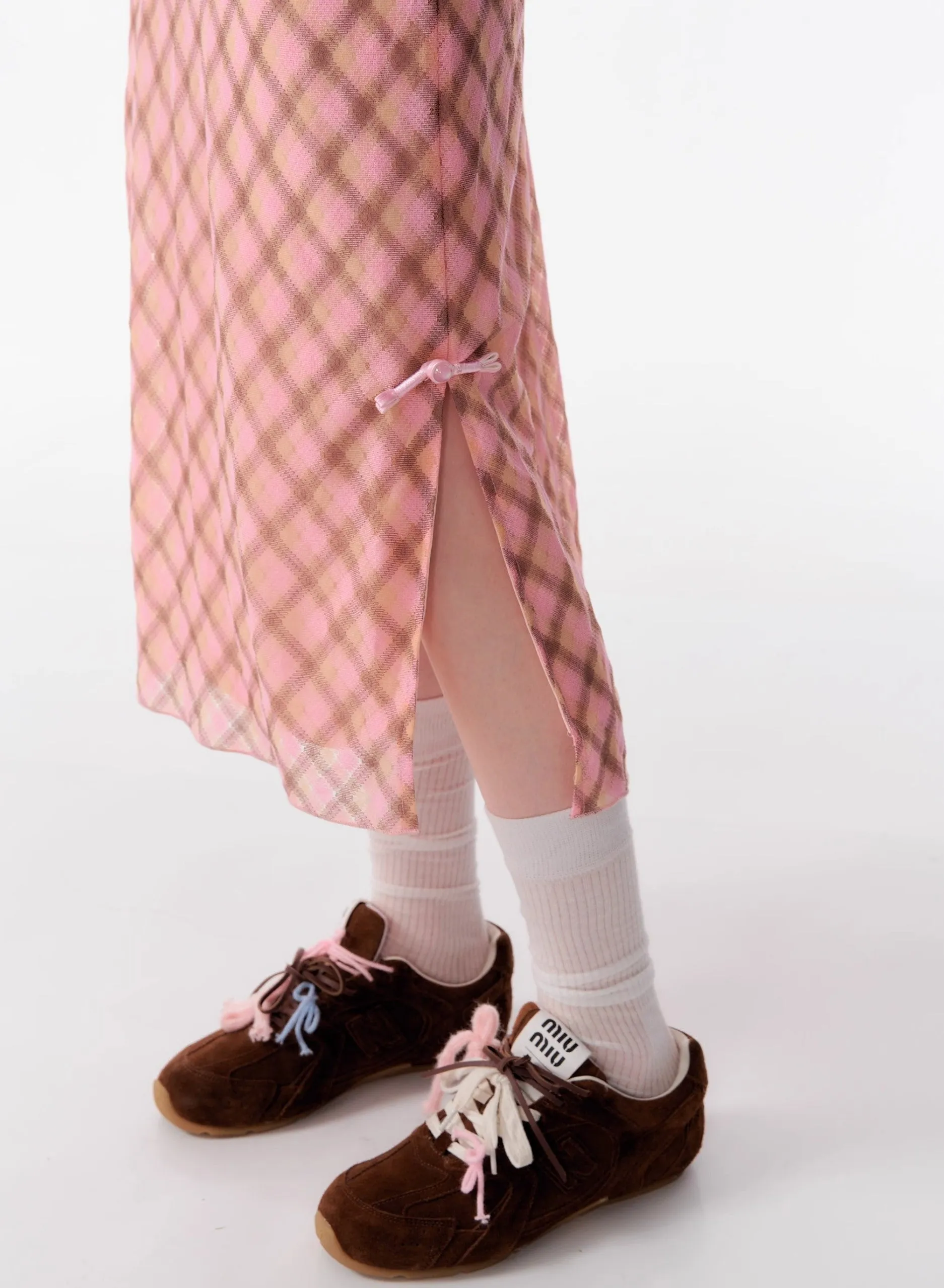 Sweet Check Midi Skirt