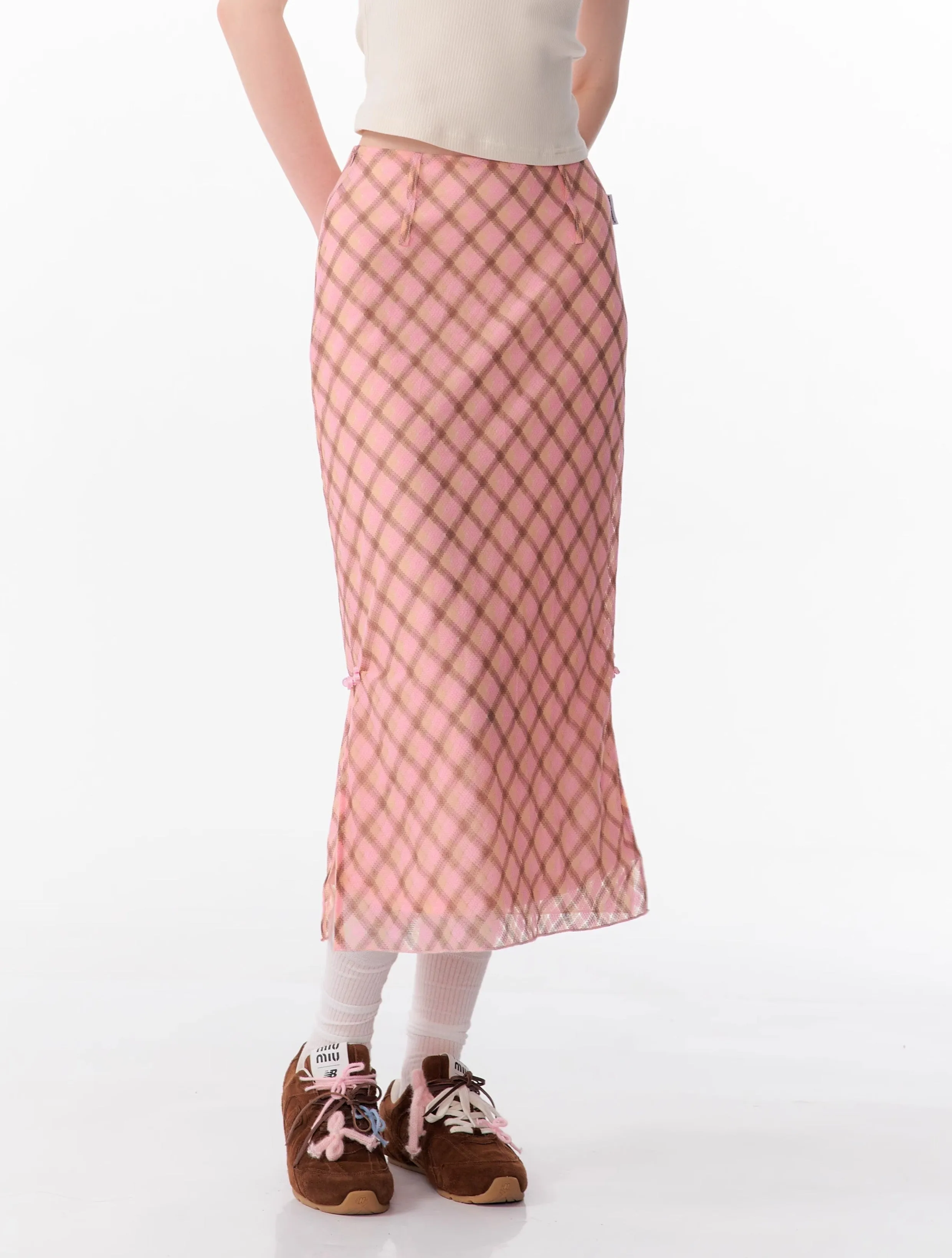 Sweet Check Midi Skirt