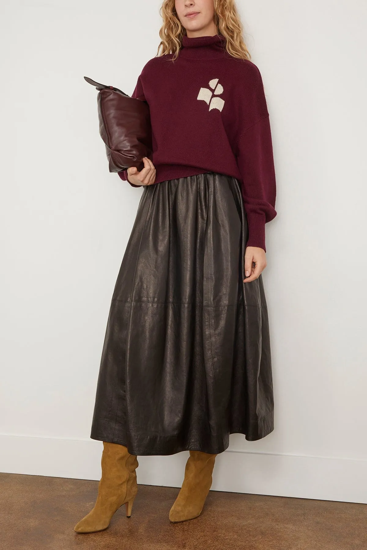 Varo Leather Skirt in Black