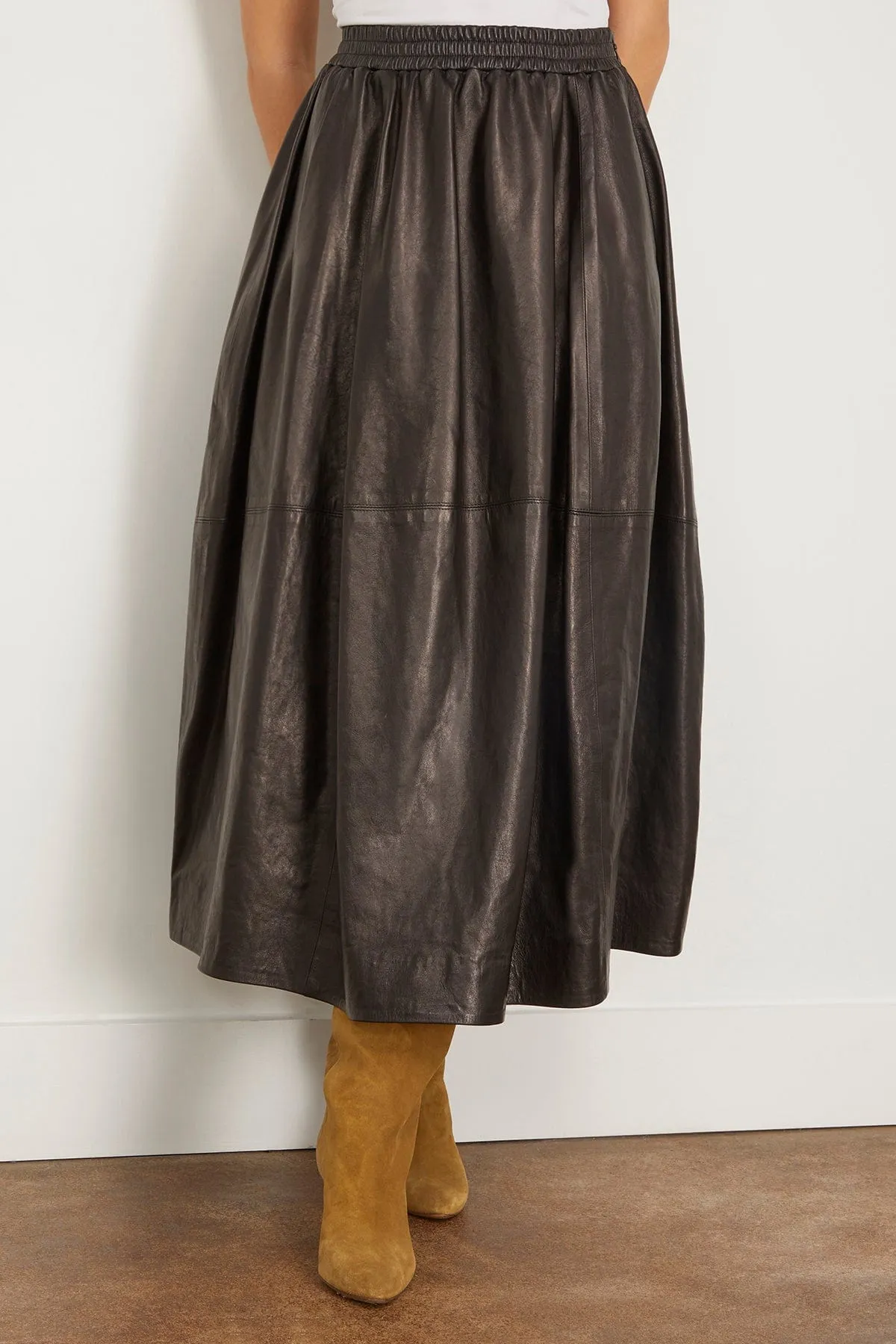 Varo Leather Skirt in Black