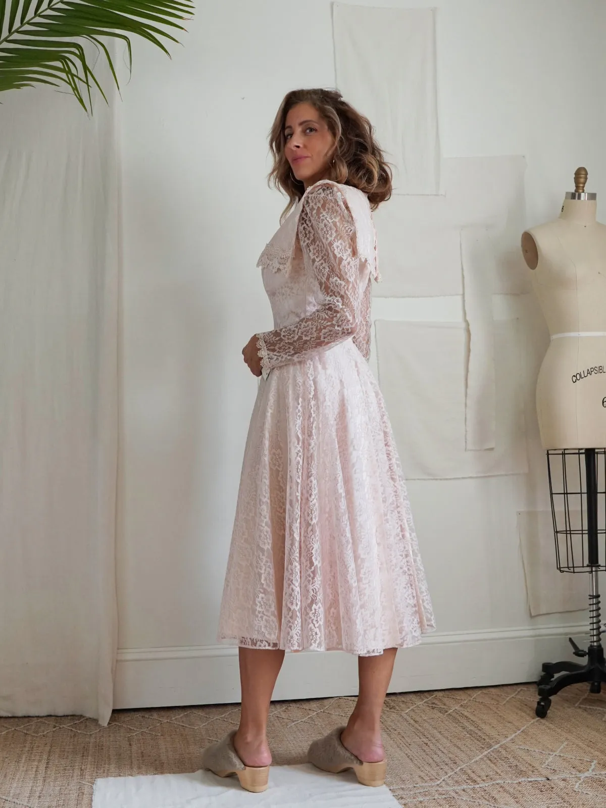 Vintage Pink Lace Gunne Sax Dress