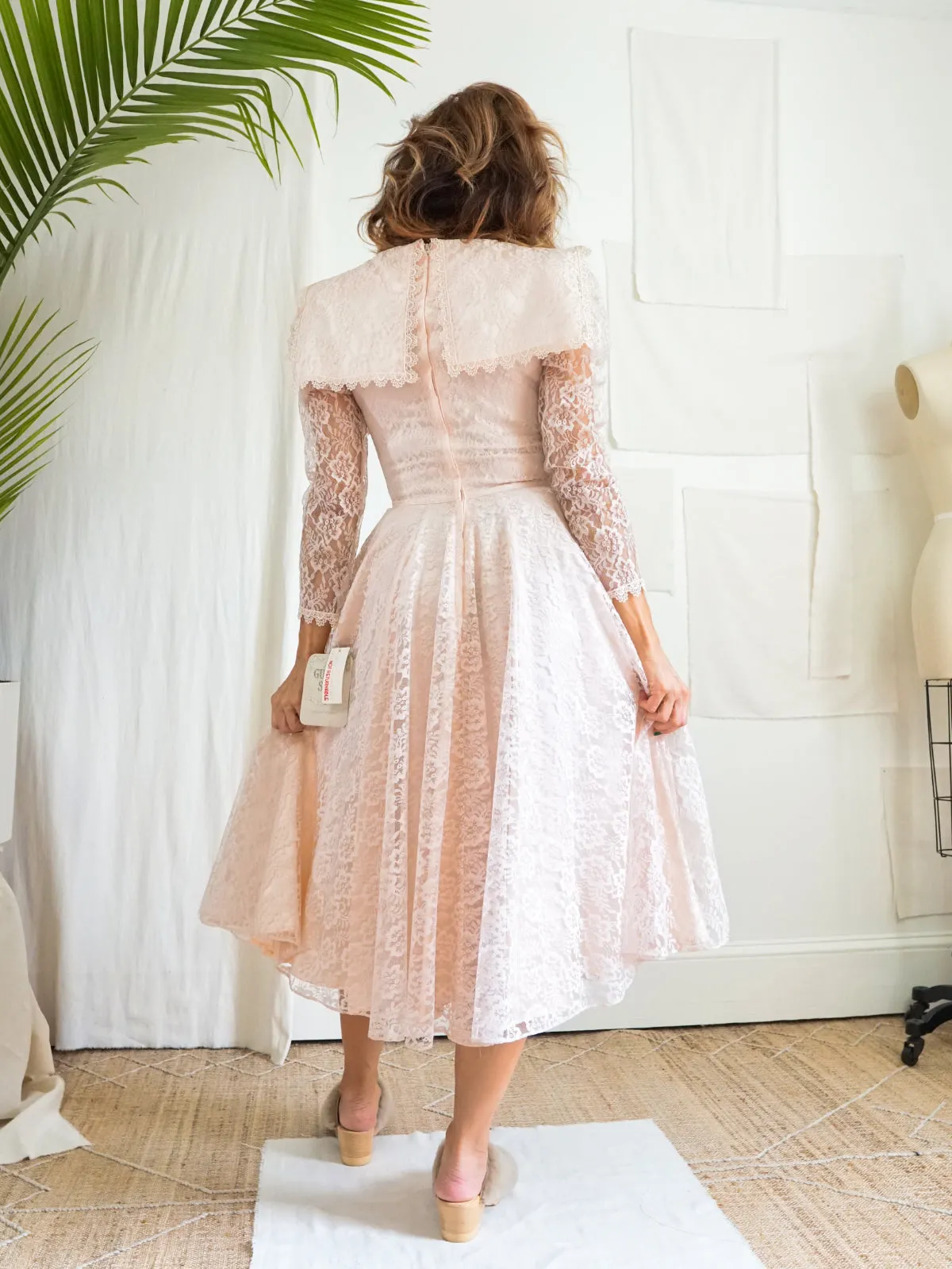 Vintage Pink Lace Gunne Sax Dress