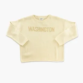 Washington Women's Town Pride Natural/Camel Boxy Wool Sweater